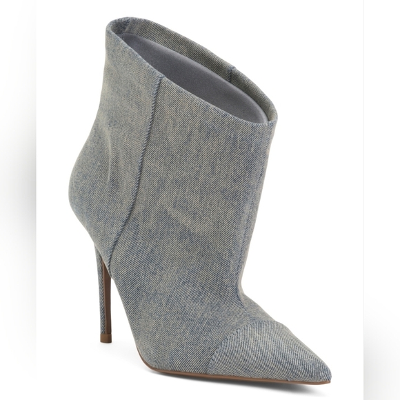 🩵🔹️Good American🔹️ Slouchy Indigo  Ankle Denim Look  Boots - Picture 3 of 9